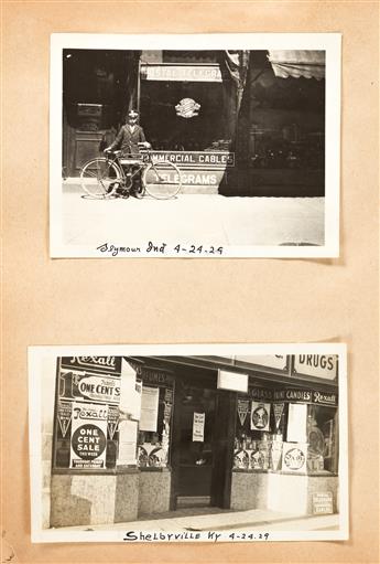 (COMMUNICATION--POSTAL TELEGRAPH) An album depicting approximately 190 Postal Telegraph-Cable Company storefronts across the Midwestern